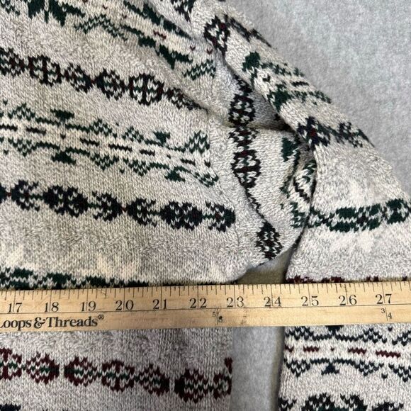 Eddie Bauer Mens Size Large Pullover Sweater Tan Black 100% Cotton Long Sleeve - Picture 3 of 7